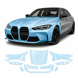 Антигравійна захисна бронеплівка за лекалами для BMW M3 G80 facelift 2024- передня частина авто (капот бампер фари крила)