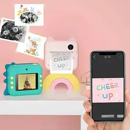Дитяча камера - фотоапарат моментального друку Print Camera P1 Dinosaur Mini зелений - мініатюра 4