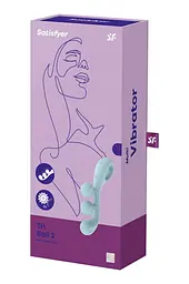 Вібратор для потрійної стимуляції Satisfyer Tri Ball 2 20.5 см блакитний - мініатюра 4