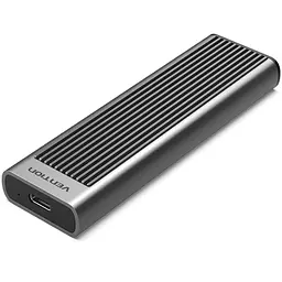 Внешний карман для SSD M.2 (NVME) M-key USB Type-C 3.2 10Gbps Heat Sink Aluminum серая Vention