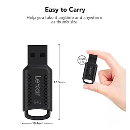 USB флеш накопичувач Lexar 64GB JumpDrive V400 Black USB 3.0 (LJDV400064G-BNBNG) - мініатюра 8