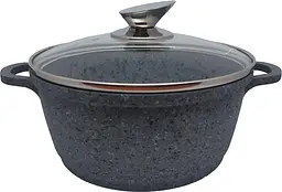 Каструля з кришкою Krauzer Granite Line KR-77051 20 см 2.3 л сіра