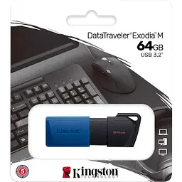 Флеш-накопичувач Kingston 64GB USB3.2 DataTraveler Exodia M Black/Blue (DTXM/64GB) - мініатюра 3