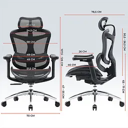 Крісло офісне Sihoo Doro C300L Mesh Black (DORO-C300L-A3-101) - мініатюра 5