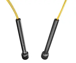 Скакалка Hop-Sport Crossfit NEW з пластиковими ручками HS-P025JR жовта - мініатюра 3