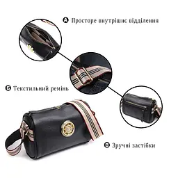 Жіноча сумка з натуральною шкірою Vintage 22262 чорна - мініатюра 8