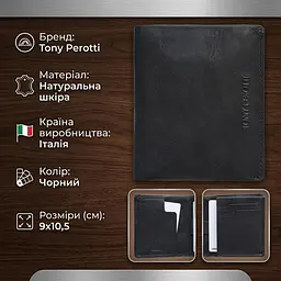 Чоловіче портмоне Tony Perotti Varsavia з натуральної шкіри 3480 nero (90082) чорне - мініатюра 3