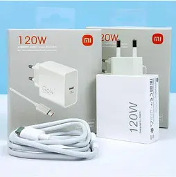 Зарядний пристрій Xiaomi GaN Power Adapter USB-C K70 Fast 120w Комплект із кабелем юсб - мініатюра 2