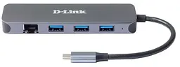 Мультипортовий адаптер USB хаб USB Type-C D-Link DUB-2334 Black