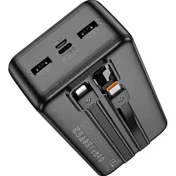 Портативна батарея Power Bank Hoco J118B Speed Energy with cable 30000mAh Black - мініатюра 2