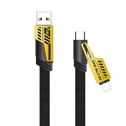 Кабель XON SmartCable Type-C/Type-A - Type-C/Lightning PD 60W 1м MultiLink (SC7ACL6W1B 3312) Чорний - мініатюра 4