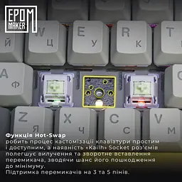 Клавіатура Epomaker Shadow-X Wisteria Linear White механічна бездротова (SHX-W-WL) - мініатюра 8