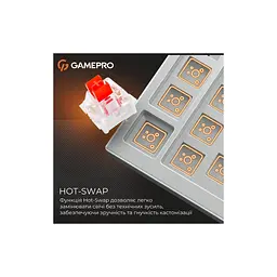 Клавіатура GamePro Genesis Joker Pro MK124G Pro Outemu Red Switch Wireless/Bluetooth/USB UA Gray (MK124G Pro) - мініатюра 11