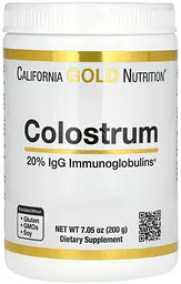 Молозиво (Colostrum) до 20 % імуноглобулінів IgG, в порошку, концентрат, 200 грам, California Gold Nutrition
