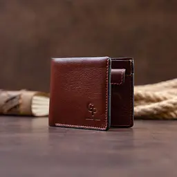Горизонтальне портмоне в гладкій шкірі на магнітах Grande Pelle 11308 коричневе - мініатюра 9