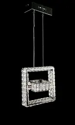 Геометрична хромована світлодіодна люстра Splendid Ray LD8892/230/2 LED (CH), 23 см з двома кришталевими рамками - мініатюра 3