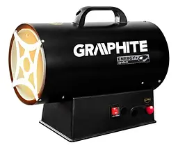 Теплова гармата газова Graphite акумуляторна 15 кВт, площа обігріву 50 кв.м., підлоговий, чорний (58GE100)