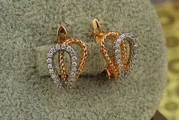 Сережки Xuping Jewelry дві петельки з родієм 1,4 см золотисті - мініатюра 2
