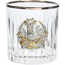 Подарунковий набір склянок для віскі Boss Crystal "Полювання" із золотими накладками - мініатюра 6