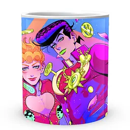 Кухоль GeekLand Неймовірні пригоди ДжоДжо JoJo's Bizarre Adventure Джоске з Джорно Неон JJ 02.421 330 мл білий - мініатюра 2