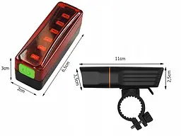 Велоліхтар + габарит QX-T3206 (2xXML-T6 + габарит-6SMD) + PowerBank + microUSB (3 режими та 4 режими) - мініатюра 6