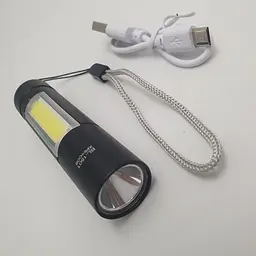 Ручний LED ліхтар мініатюрний ліхтарик акумуляторний з бічним COB світильником USB зарядка Bailong BL 1501 XPE+COB - мініатюра 14