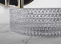 Умивальник Rea Cristal 35 light grey накладний REA-U9615, Прозорий - мініатюра 4