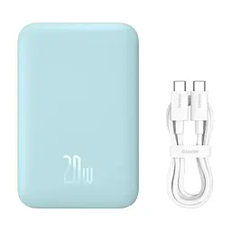 Магнітний портативний павербанк із бездротовою зарядкою Baseus Magnetic 20 W 6000 mAh для iPhone блакитний - мініатюра 6