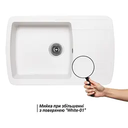 Кухонна мийка Lidz 770x490/200 WHI-01 (LIDZWHI01770490200) - мініатюра 3
