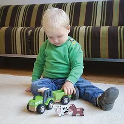 Іграшковий трактор New Classic Toys Трактор з причепом та ігровими фігурками тварин, зелений (11941) - мініатюра 3