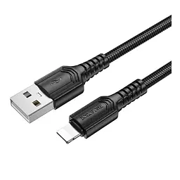 Кабель синхронізації Borofone BX116 Fast charging 2.4A USB to Lightning 1 м Black (37161_3610587) - мініатюра 3