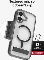 Чохол протиударний з підставкою ZAGG Gear4 Crystal Palace MagSafe для iPhone 16 Прозорий + Black - мініатюра 7
