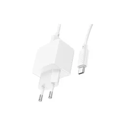 Зарядний пристрій HOCO CS11A USB + cable USB to USB-C white (6942007603614) - мініатюра 2