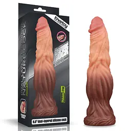 Реалістичний фалоімітатор Dual-Layered Silicone коричневий 24.5см