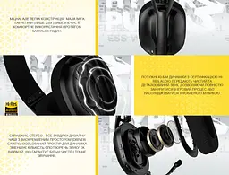Ігрові бездротові навушники з мікрофоном HATOR ESH-14 Wireless HYPERPUNK 3-X Hi-Res Black - мініатюра 8