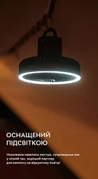Портативний акумуляторний вентилятор з підсвічуванням Kinscoter DQ-212 діаметр 18 см батарея 10 000 mAh, Grey - мініатюра 3