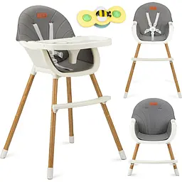 Стільчик для годування MoMi Reki 2 в 1 Grey (KRKA00034) - мініатюра 2