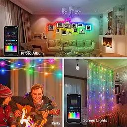 Смарт гірлянда USB 10м RGB з Bluetooth та пультом кольорова світлодіодна розумна LED стрічка AMILL LED - мініатюра 9