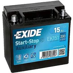 Мото акумулятор EXIDE Start-Stop Auxiliary 6СТ-15Ah Аз 12В 200А (EN) EK151