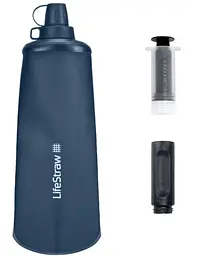 Фляга із фільтром для води LifeStraw Peak Squeeze 1 L Темно-синій - мініатюра 3