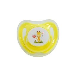 Пустушка силіконова кругла MGZ-0516(Yellow) з ковпачком - мініатюра 2