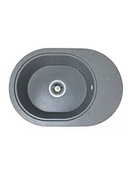 Кухонна мийка Adamant OVALE сіра 610x420x180 мм, з крилом 61 см - мініатюра 1