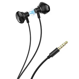 Дротові навушники Hoco M75 Belle Universal, 1,2m, Mic, 3.5mm, black - мініатюра 2