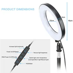 Тримач GRAND з кільцевим освітленням і Bluetooth 6" RGB100 (Kit1) 45 cm Stand - мініатюра 2