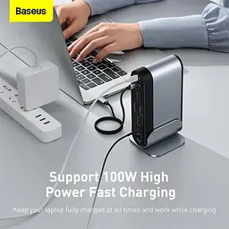 Хаб адаптер Baseus Working Station Four-Screen 16-in-1 (CAHub-HG0G) - мініатюра 7