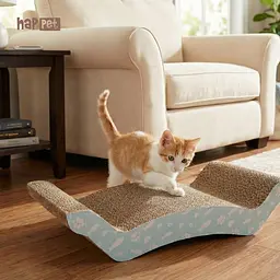 Happet Картонна кігтеточка "ZAZU"+Котяча м'ята, 43x10x22 см (DK05) - мініатюра 5