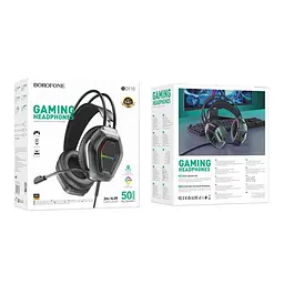 Дротові ігрові навушники Borofone BO110 Fight, USB, 3.5mm, 2m, Чорний - мініатюра 4