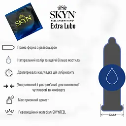 Презерватив Skyn Extra Lube Безлатексний З подвійним змащенням 1 шт. (4821002027989) - мініатюра 4