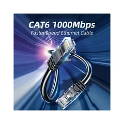 Патч-корд 10м UTP cat 6 RJ45 TopSpeed Ethernet Flat Cable Black Essager (EXCWXB-JSF01) - мініатюра 9