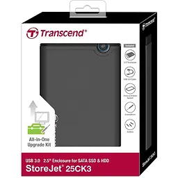 Зовнішня кишеня для HDD/SSD Transcend StoreJet 25CK3 2.5` SATA to USB 3.0 Rubber (TS0GSJ25CK3) [69861] - мініатюра 4